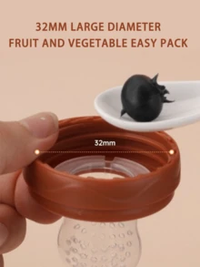 KUNT 1 pieza Alimentador de fruta con forma de oso de bebé hecho de silicona, bolsa de malla de silicona chupete, bolsa de alimentación de fruta para bebés para uso diario - Multicolor - Ver 6