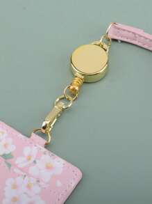 1 Pezzo Porta Card Rosa Con Lanyard, Carino Articolo Per Ufficio Scolastico Per Id Studente, Abbonamento Autobus, Badge Di Lavoro, Custodia Estetica Per Card