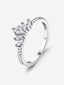 1枚闪亮皇冠订婚戒指结婚戒指女士承诺戒指永恒戒指情人节精美女士珠宝礼物