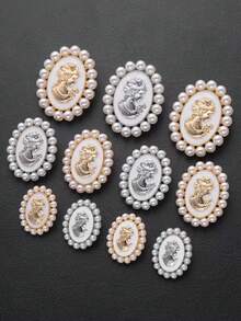 5 cái/gói Nút ngọc trai nhựa làm đẹp hình đầu nổi cổ điển, thích hợp cho khăn tắm, quà cưới, phụ kiện xe hơi, ốp điện thoại, mặt dây chuyền, giày thời trang, mũ, hộp quà, túi xách, quần áo, đồ trang sức DIY - Nhiều màu - Xem 1