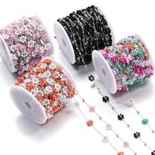 39.37 英寸不锈钢花朵串珠链，适用于 DIY 项链、手链、珠宝制作用品 - 不銹鋼/39.37英寸 - 查看 8