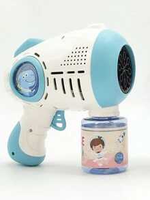 随机颜色 1套塑料泡泡机手持自动小恐龙泡泡枪电动礼品玩具、生日礼物、户外派对（不包括AA电池和泡泡液）/部分配件、文字和图案随机 - 彩色 - 查看 18