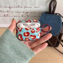 Blue Leopard Print Minimalist Translucent Earphone Case Compatible With Apple Pro3/ Pro2/ Pro/ 4/ 3/ 2