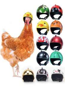 1/2 件宠物鸡/鸟形钥匙扣头盔、汽车饰品（随机图案/颜色） - 彩色 - 查看 1