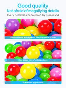Mini Indoor/Outdoor Fun Ball Pit Playground With Thick Colorful Ocean Balls, Net Bag Included - Multicolor - View 5