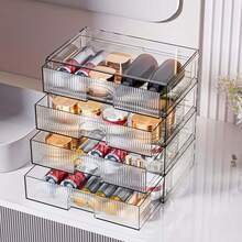 2 件/套透明化妆品收纳盒，抽屉式桌面收纳套装，珠宝盒，适用于化妆品、护肤品、口红、面膜等物品，桌面收纳盒，家居装饰，浴室配件，节日礼物 - 彩色 - 查看 10