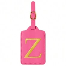 Personalized Initial Luggage Tags For Suitcases, Leather Letter Cute Luggage Tags With Privacy Name Card, Embroidered Monogrammed Travel Bag Backpack Tags Gifts For Women Kids Girls Teens (Rosered)Luggage Tag Travel Accessories Travel Essentials Travel Organizer For Beach Summer Vacation Back To School Bag For School School Accessories School Stuff - Hot Pink - View 15