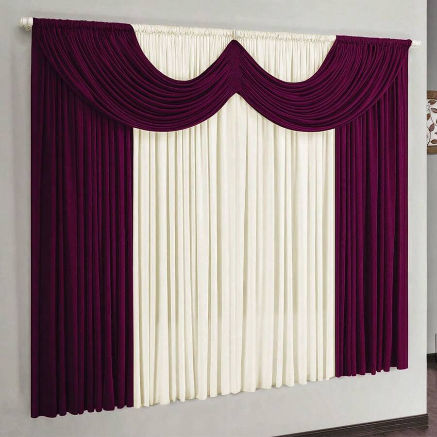 Riviera Curtain 2.00m X 1.70m For Single Rod Various Colors - Burdeos - Ver 1