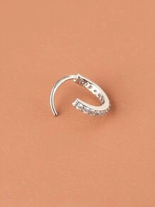 1pc Fashionable Micro Inlaid Super Sparkling Nose Ring For Women