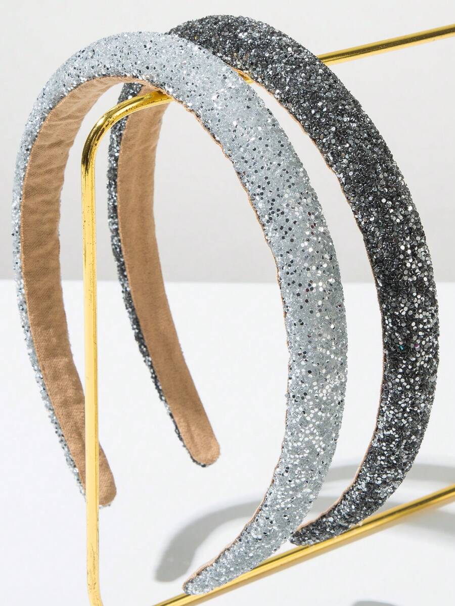 2 件/套韩式闪亮星星装饰发箍，简约优雅发带，百搭发饰，适合女士和女孩日常佩戴