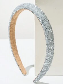 2 件/套韩式闪亮星星装饰发箍，简约优雅发带，百搭发饰，适合女士和女孩日常佩戴 - 灰色白色 - 查看 3