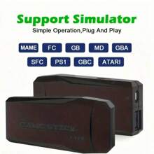 M8 复古游戏棒 64GB 即插即用视频游戏游戏棒带电视游戏双操纵杆控制器带 64K 游戏棒电视（预购新品）圣诞节限量礼物 - 黑色 - 查看 2