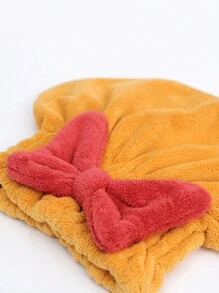 1pc/2pcs Coral Fleece Bow Hair Drying Towel, Quick Absorbent Hair Wrap Turban Home Bathroom Decor Fall Decor Back To School Hair Bonnet Shower Towels For Beaty Salon, Hotel Sports,Home Essentials, Towel, Skin Care