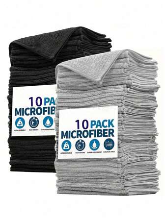 10 件套厨房毛巾套装，多色清洁布，吸水耐用，适用于清洁玻璃、台面、锅、碗碟、水龙头、浴室和日常使用。包括钢丝绒擦洗垫（3 种选择）