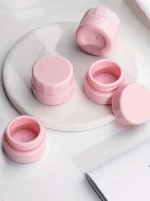 5 Pcs Nail Tools Pink Flat Cover Polygon Nail Polish Glue Sample Bottle Bottle Powder Jewelry Collection 3 Grams