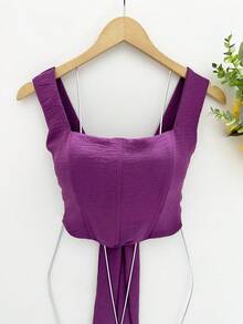 Dune Tank Top With Cups/Back With Tie - 紫色 - 查看 1