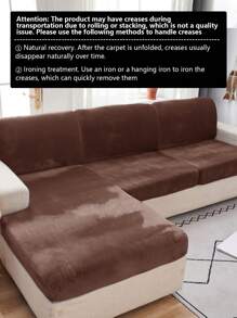 1pc Solid Color Silver Fox Velvet Stretch Sofa Seat Cushion Cover, Dust-Proof Decorative Sofa Protector, Suitable For Hotel, Bedroom, Living Room Sofa, Dark Gray, Black, Champagne