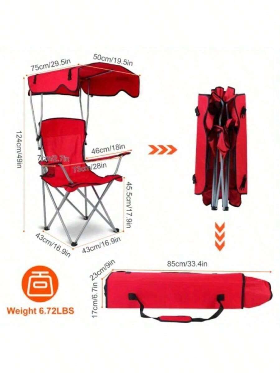 Foldable Beach Canopy Chair Sun Protection Camping Lawn Canopy Chair