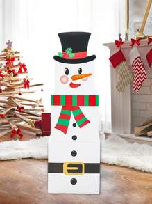 3件套圣诞雪人嵌套盒，圣诞节和新年礼物包装惊喜盒，2025圣诞新年派对家居装饰，房间装饰，桌面装饰，摄影道具 - 聖誕雪人 - 查看 3