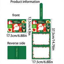1 tấm thiệp Giáng sinh hoạt hình ông già Noel mới sáng tạo cá nhân hóa gấp ba tấm thiệp trống có thông điệp chúc phúc - Nhiều màu - Xem 2