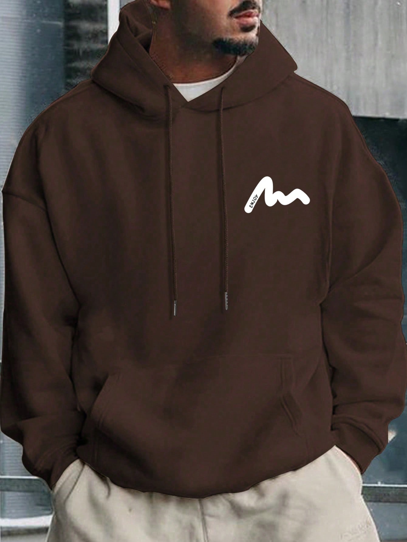 ملابس علوية هوديي رجالية مطبوع عليها نص، للخريف وا...