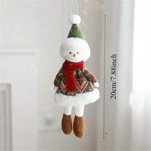 1 件法兰绒娃娃吊坠，适合节日、圣诞树装饰、麋鹿圣诞老人雪人、无需电源、适合家庭厨房挂饰、节日墙壁装饰、时尚华丽风格 - 彩色 - 查看 5