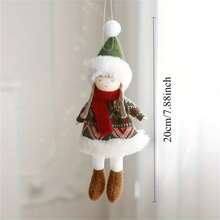 1 件法兰绒娃娃吊坠，适合节日、圣诞树装饰、麋鹿圣诞老人雪人、无需电源、适合家庭厨房挂饰、节日墙壁装饰、时尚华丽风格 - 彩色 - 查看 9