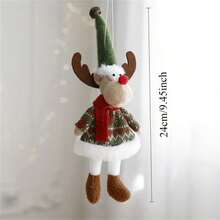 1 件法兰绒娃娃吊坠，适合节日、圣诞树装饰、麋鹿圣诞老人雪人、无需电源、适合家庭厨房挂饰、节日墙壁装饰、时尚华丽风格 - 彩色 - 查看 7