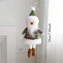 1 件法兰绒娃娃吊坠，适合节日、圣诞树装饰、麋鹿圣诞老人雪人、无需电源、适合家庭厨房挂饰、节日墙壁装饰、时尚华丽风格 - 彩色 - 查看 6