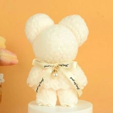 1 pieza Toalla con forma de oso de peluche creativa, decoración con cinta de perlas, regalo para cumpleaños, decoración de fiesta de vacaciones, regalo de festival - Multicolor - Ver 6