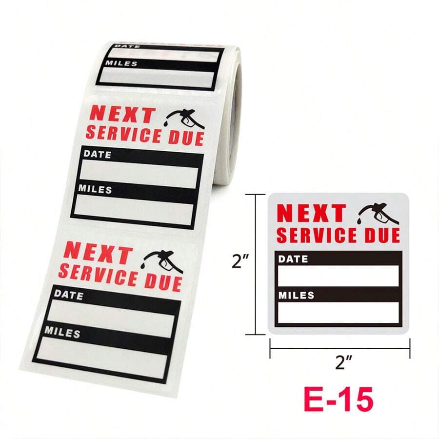 120PCS Oil Change Stickers Service Due Static Cling Sticker,2 X 2