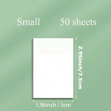 1 件 50 张/本透明 PET 便签，强力粘性日常备忘录自粘式空白方形记事本，可重复使用的便签贴纸，适用于课堂笔记、日常提醒、突出显示、素描和办公用品 - 無色 - 查看 5