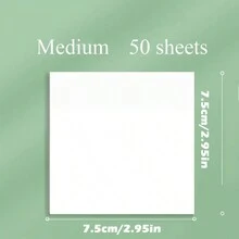 1 件 50 张/本透明 PET 便签，强力粘性日常备忘录自粘式空白方形记事本，可重复使用的便签贴纸，适用于课堂笔记、日常提醒、突出显示、素描和办公用品 - 無色 - 查看 6