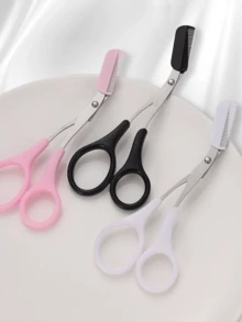 1 件装眉毛剪带眉刷，化妆剪刀，眉毛修剪器眉卡眉刷眉毛剪 - 彩色 - 查看 7