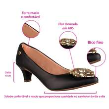 Women's Pumps Thin Heel Synthetic Formal Shoes Flower Promotion - màu đen - Xem 2