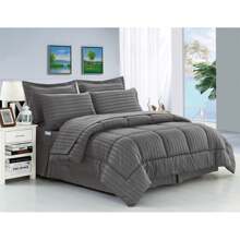 Mocassi 8 Piece Stripe Pattern Bed-In-A-Bag Comforter Set - 水族 - 查看 3