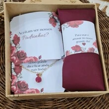 Complete Groomsmen Kit With Tie And Bracelet And Decorated Box Includes Tags - Color caoba - Ver 4