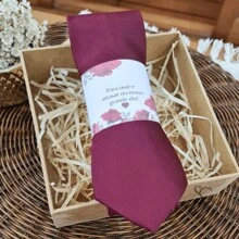 Complete Groomsmen Kit With Tie And Bracelet And Decorated Box Includes Tags - Color caoba - Ver 6