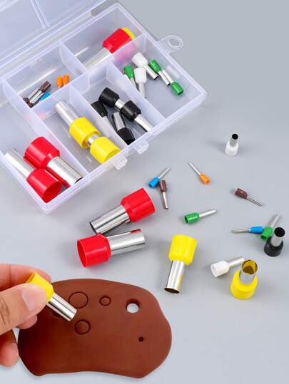 8件/40件迷你粘土切割模具套装、切割工具、圆形冲孔模具、聚合物陶瓷工具套件、金属切割模具