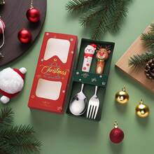 1 cái/2 cái/4 cái Thiết kế 3D INS sáng tạo - Bộ đồ ăn bằng thép không gỉ hình người tuyết dễ thương cho Giáng sinh, Bao gồm thìa ăn tối và nĩa, Hộp quà tặng, Nhà bếp, Tuyệt vời cho món tráng miệng và quà tặng ngày lễ, Bộ đồ ăn bằng kim loại, Thìa cà phê cực kỳ hấp dẫn, Thìa nĩa, Thích hợp cho Giáng sinh, Quà tặng Trang trí phòng tại nhà, Đồ dùng tiệc tùng - Nhiều màu - Xem 13