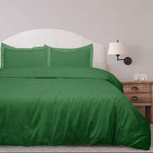 Royale Linens, Inc. 3-Piece Set: Royal Linens Double Brushed Full Duvet Covers With Zipper Closure - Hunter Green - View 2