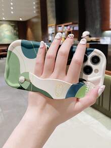 1 件时尚腕带彩色笑脸印花加厚防摔手机保护壳带支架，兼容 Apple 和三星系列 - 彩色 - 查看 6