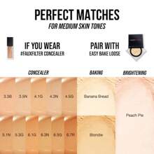 HUDA BEAUTY Easy Bake Loose Baking & Setting Powder – Banana Bread, 0.71 Oz / 20 G, Lightweight, Long-Lasting Matte Setting Powder For Baking And Setting Makeup, Shine Control, Blurring & Perfecting Finish, Ideal For Medium Skin With Neutral Undertones - 香蕉麵包 - 淺色,中度和棕褐色膚色 - 查看 8