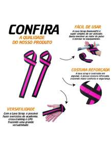 Pair Of Wristband Gloves Hook Straps Professional Grip Crossfit Bodybuilding High Resistance With Grip Weightlifting - Bụi hồng - Xem 2