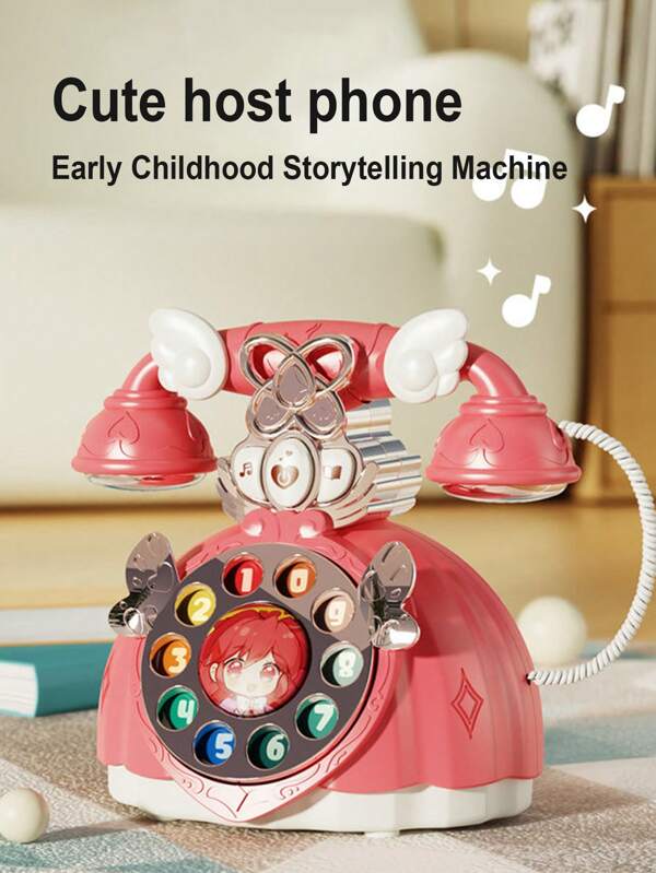 1 Piece, Retro Princess Landline Phone, Early Education Puzzle Enlightenment, Song Music Toy, Multifunctional, Parent-Child Interaction, Girl's Play Toy