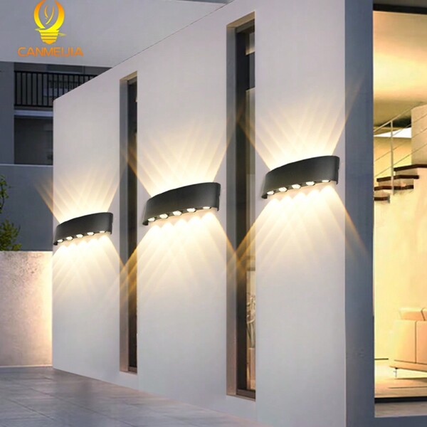 CANMEIJIA LED Wall Light, Outdoor Waterproof Garden Lighting, High Lumen 3000/4000/6500K Wall Lamp, Aluminum/Plastic Waterproof IP65, 85V-265V Suitable For Outdoor Balcony/Stairway/Street/Indoor/Garden/Living Room/Bathroom/Kitchen/Bedroom/Corridor