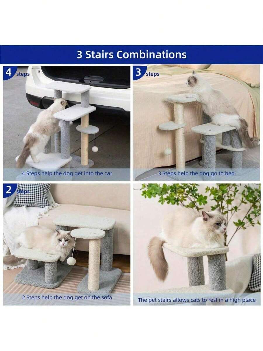 Cat Scratching Post Pet Steps For High Beds And Couch, HighStrength