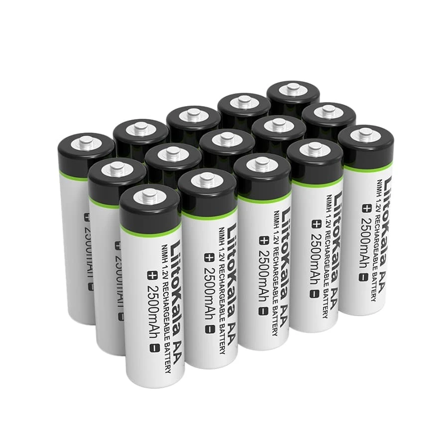 LiitoKala 20PCS Liitokala 1.2V AA 2500mAh NiMH Rechargeable Battery