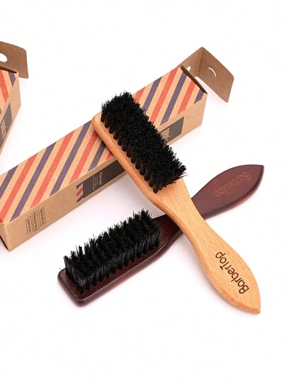Carved Hair Trimming Brush, Vintage Pomade Brush For Men, Wooden Hair Grooming Brush