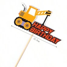 Construction Vehicles Disassembled Decoration Set, Including Excavator, Bulldozer, Crane, Lifting Barrier, Etc. Suitable For Birthday Cake Decor, Baking Scene Arrangement